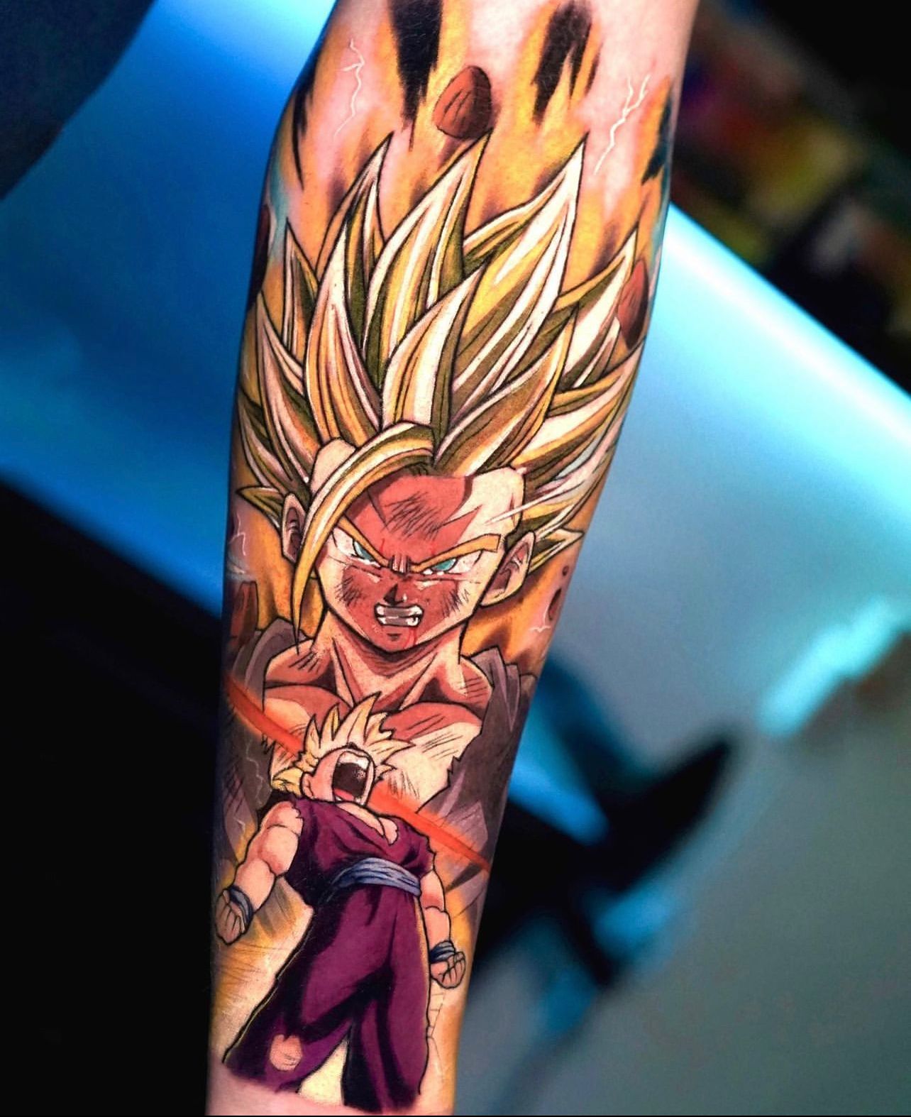 Wicked Ink Tattoo and Body Piercing. - James has proved his super saiyan  tattooing powers with this Dragonball Z sleeve. JDIII Tattoo Art | Facebook